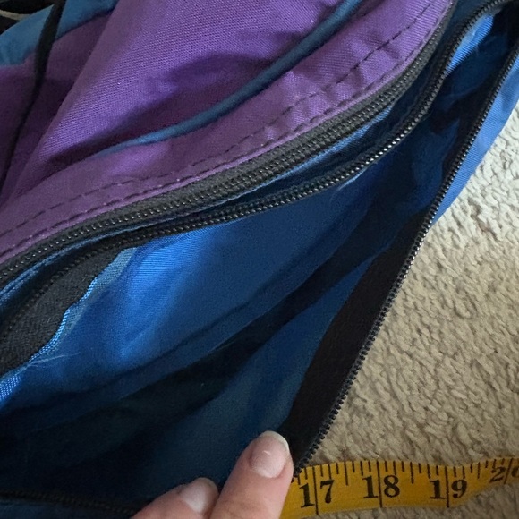 Vintage LL Bean Fanny Pack – Blue & Purple Nylon Waist Bag with Logo Patch – 90s - Picture 8 of 11